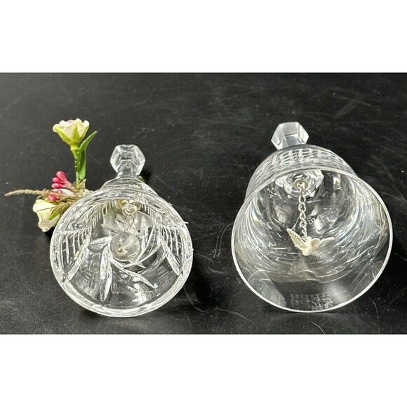 Lot of 3 Glass and Crystal Bells Mikasa Christmas Tree Bell Happy 5th Bell - Picture 9 of 16